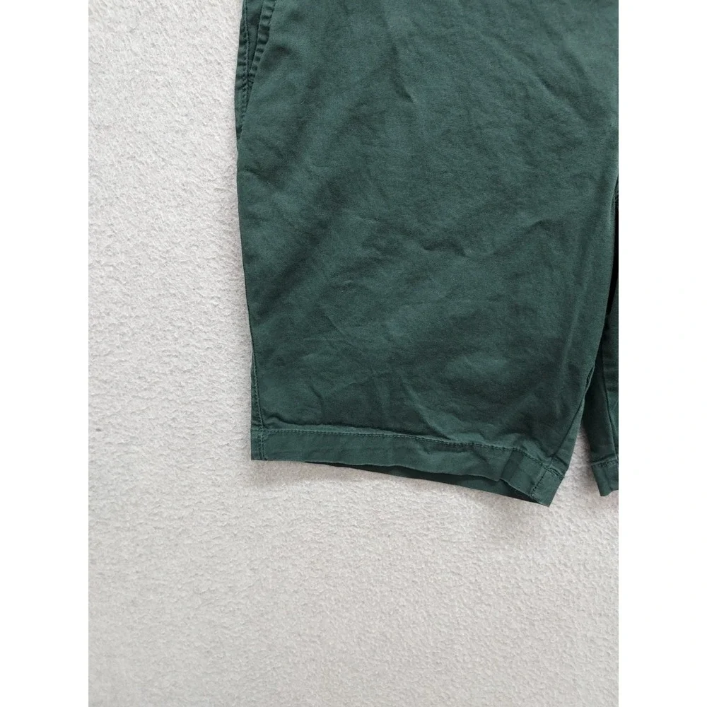 Goodfellow & Co Men Chino Short 32 Green Zip Button Slash Pockets Stretch Casual